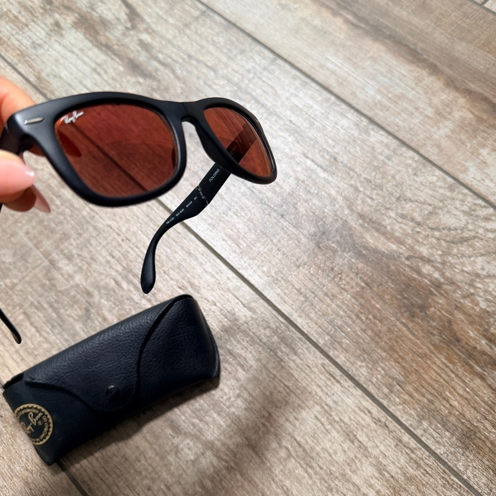 Ray-Ban | Wayfarer Two Tone Red Frame Sunglasses - Picture 4 of 11